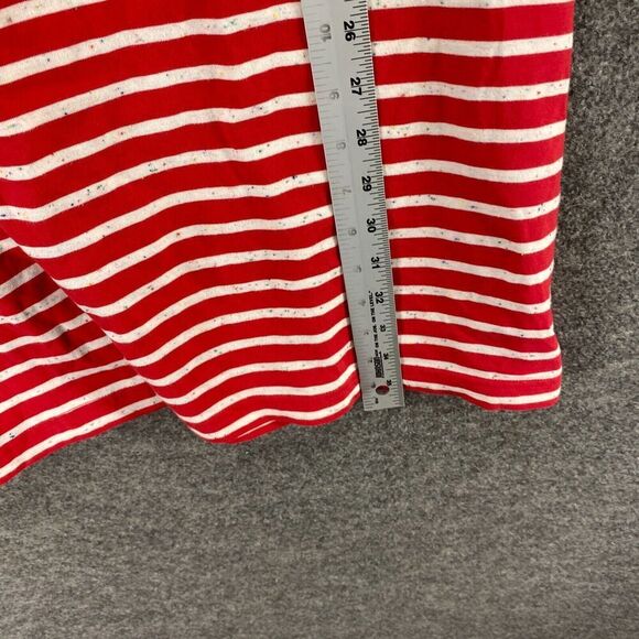 Sonoma T-Shirt Dress Women PXXL Petite Red Striped Short Crew Neck Short Sleeve - Picture 8 of 9